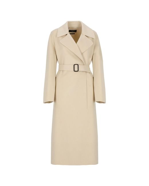 Weekend by Maxmara Natural Manu Belted Long-Sleeved Coat