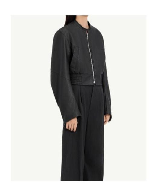 MM6 by Maison Margiela Black Cropped Bomber Jacket
