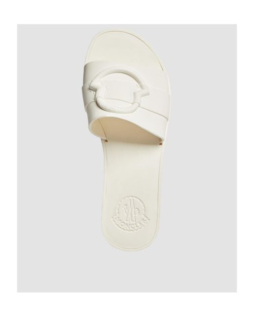 Moncler White Logo Plaque Mon Slides