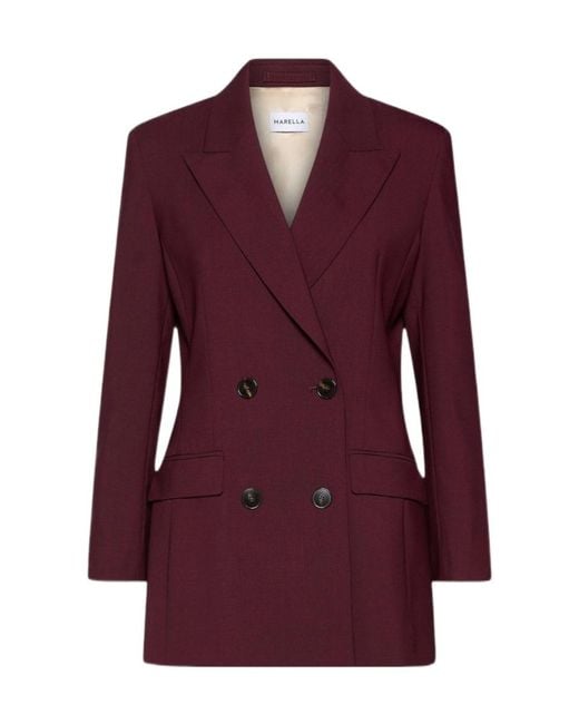 Marella Purple Double-Breasted Blazer