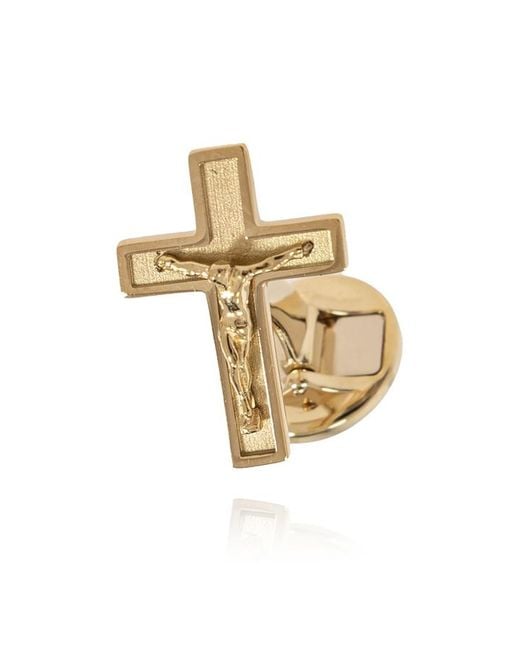 Dolce & Gabbana Metallic 18Kt Sicily Cross Cufflinks for men