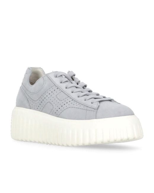 Hogan White H Stripes Low Sneakers