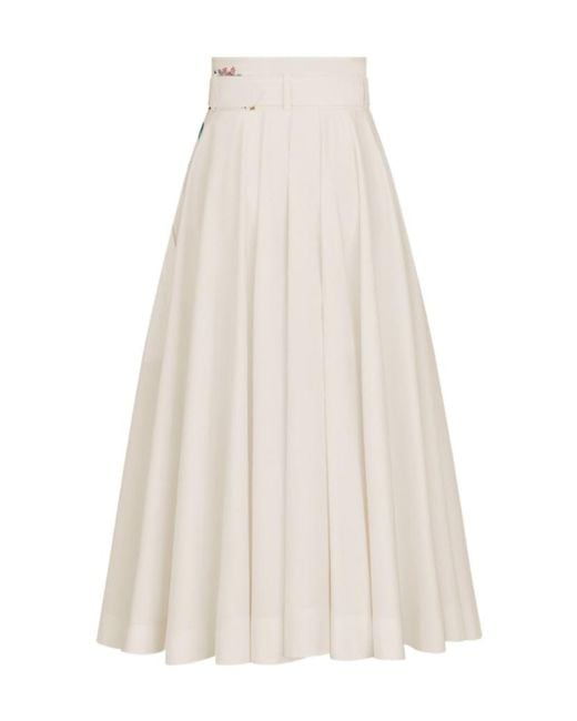 Dior White Buttoned Mid-Length Skirt