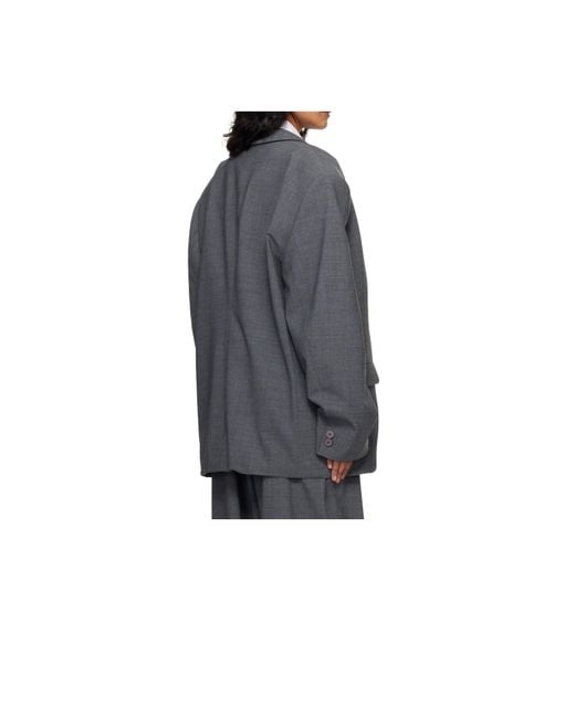 OTTOLINGER Gray Flex Oversized Double-Breasted Blazer