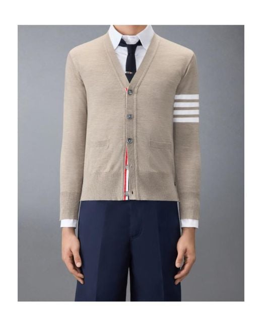 Thom Browne Multicolor 4-Bar V-Neck Cardigan for men
