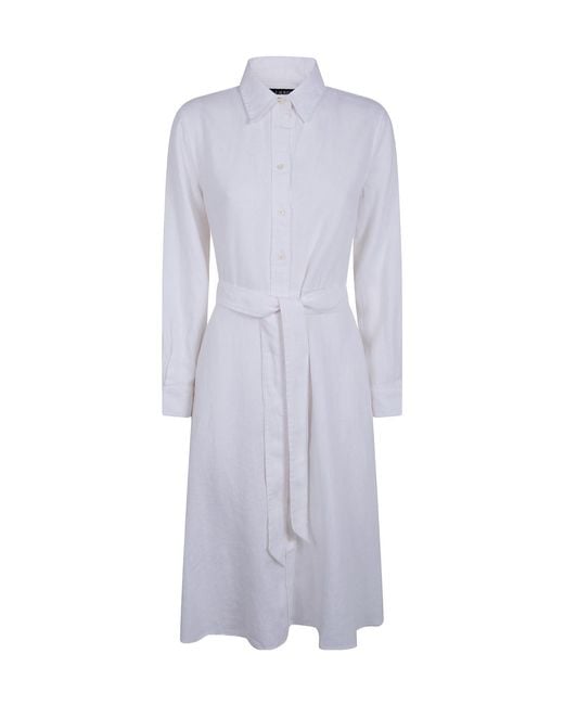 Ralph Lauren Purple Lauren Belted Shirt Dress