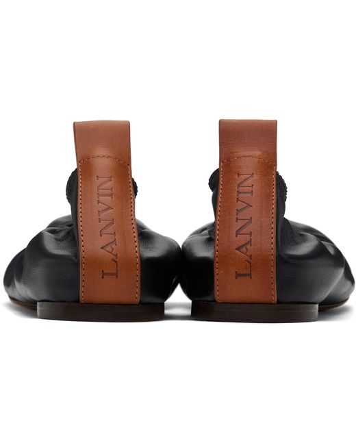 Lanvin Black Leather Ballet Flats