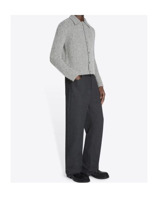 Dries Van Noten Gray Straight Leg Trousers for men