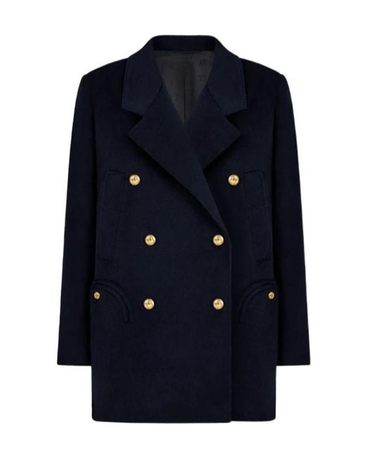 Blazé Milano Blue Joyme Double-Breasted Peacoat