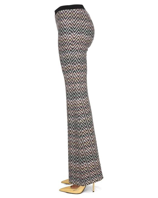 Missoni Gray Zigzag Wide-Leg Pants