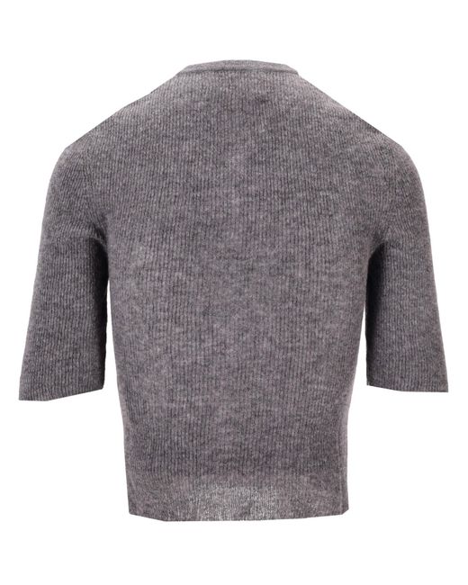 Citizens of Humanity Gray Short-Sleeve Knitted Cardigan