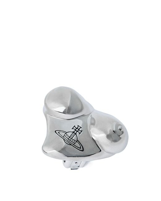 Vivienne Westwood White Logo Engraved Earrings