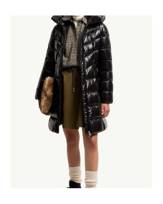 Moncler Black Marusse Hooded Mid-Length Down Jacket