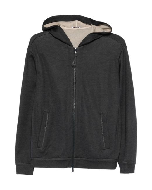 Brunello Cucinelli Black Monile Zipped Hoodie