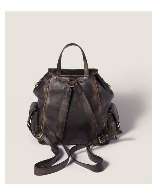 Miu Miu Brown Flap Backpack