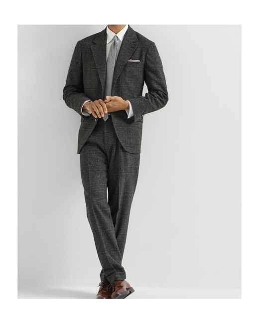 Brunello Cucinelli Black Silk, Wool And Cashmere Prince Of Wales Flannel Deconstructed Blazer for men
