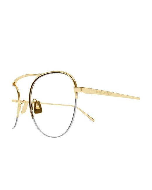 Saint Laurent Natural Eyewear Round Frame Glasses for men
