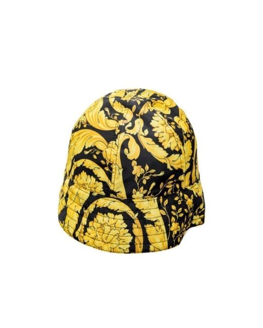 Versace Yellow Baroque Print Bucket Hat for men