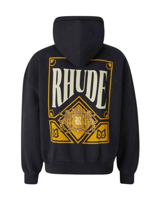 Rhude Blue Playing Card Hoodie for men