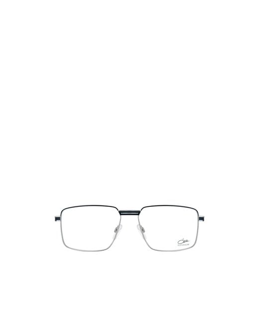 Cazal White Rectangular Frame Glasses for men