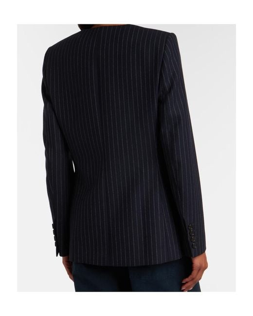 Nili Lotan Blue Pinstripe Wool Jacket
