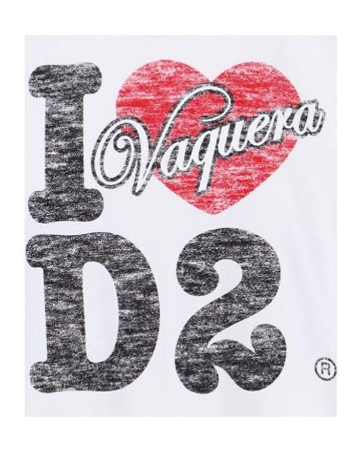 DSquared² White X Vaquera T-Shirt Logo for men