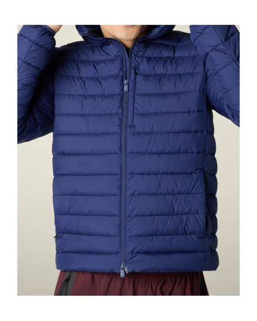 Save The Duck Blue Logo Hooded Puffer Jacket for men