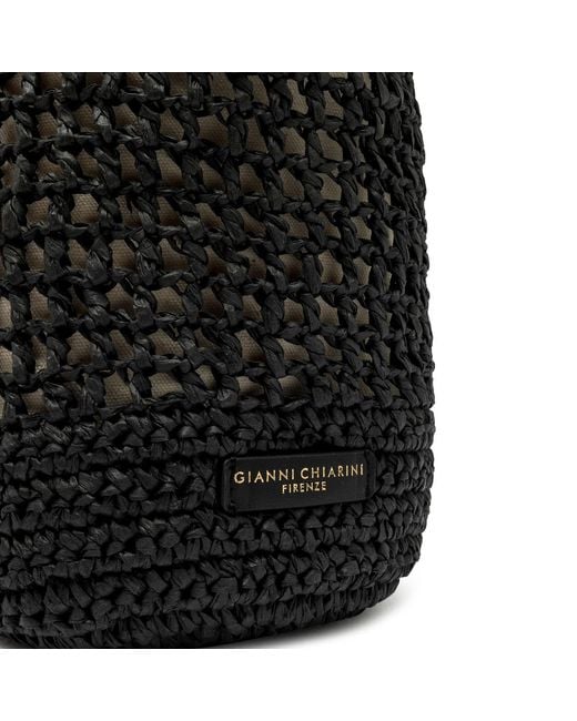 Gianni Chiarini Black Nefeli Drawstring Crossbody Bag