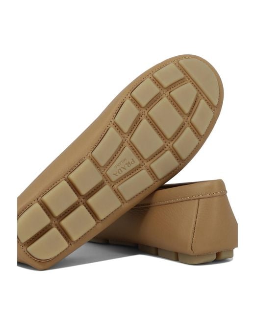 Prada Brown Buckskin-Print Embossed Driving Shoes
