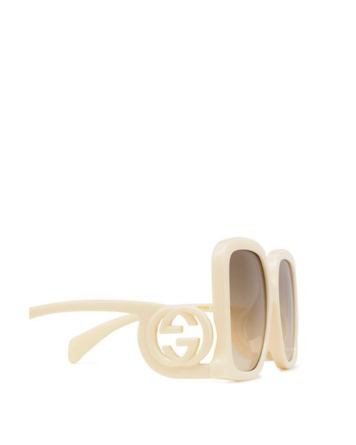 Gucci Natural Eyewear Rectangle Frame Sunglasses