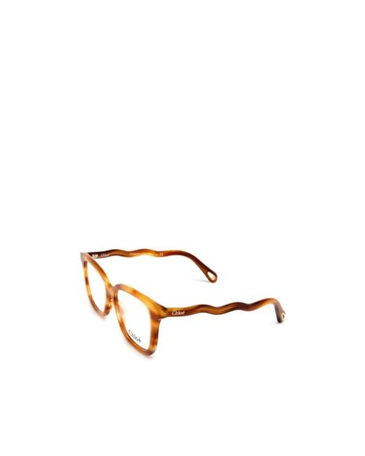 Chloé Orange Chloé Eyewear Square Frame Glasses