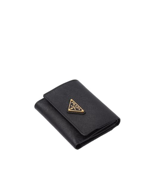 Prada Black Small Saffiano Leather Wallet
