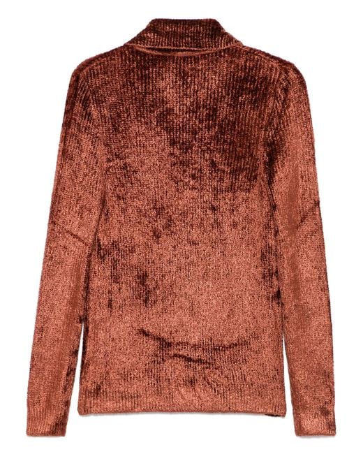 AYA MUSE Brown Velvet Cardigan