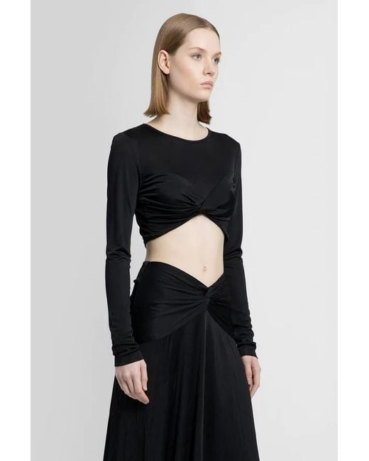 Isabel Marant Black Ruffled Long-Sleeved T-Shirt