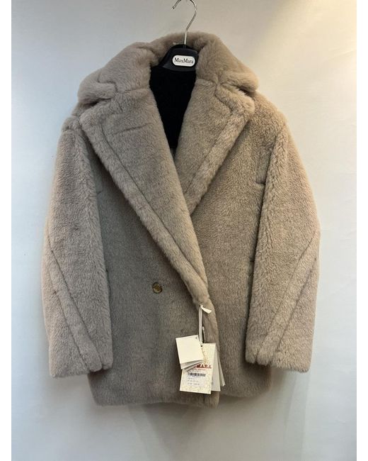 Max Mara Natural Cuba Double-Breasted Long-Sleeved Coat