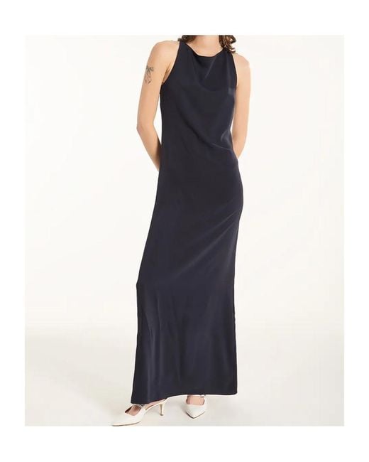 P.A.R.O.S.H. Blue Sleeveless Maxi Dress