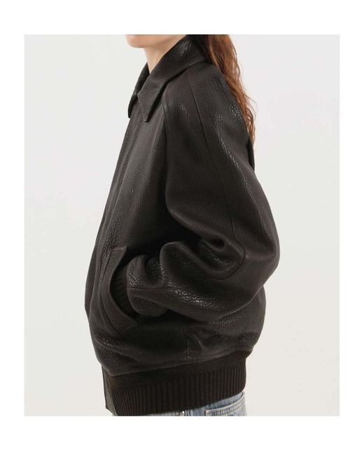 1989 STUDIO Black Press-Stud Leather Jacket for men