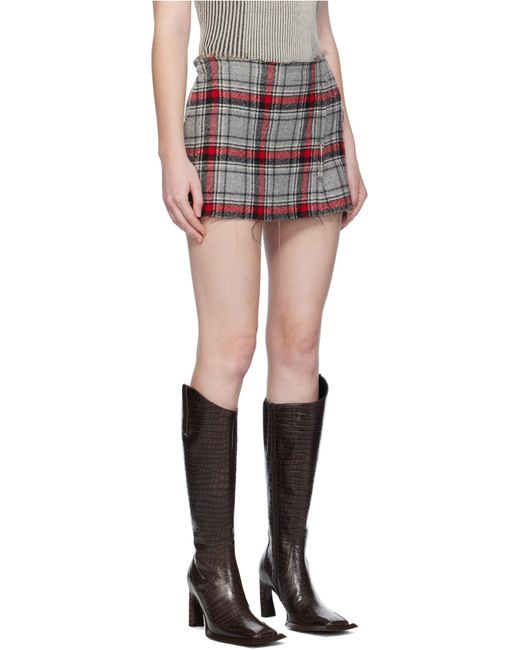 R13 Red Plaid Skirt