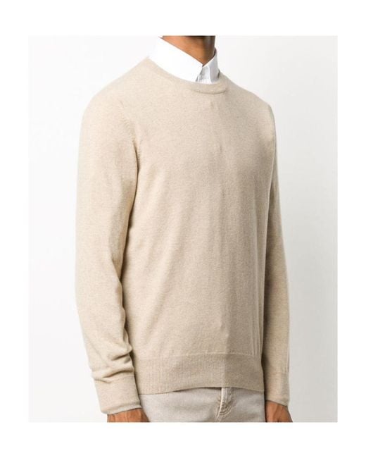 Brunello Cucinelli Natural Crewneck Knitted Jumper for men