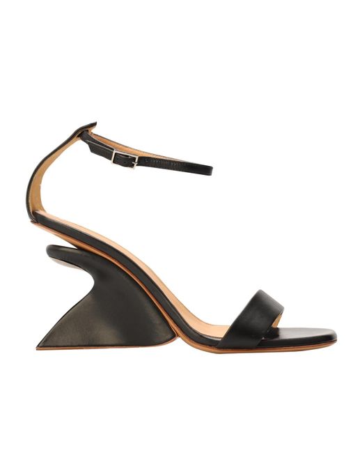 Off-White c/o Virgil Abloh Metallic Minimalist High-Heeled Sandals