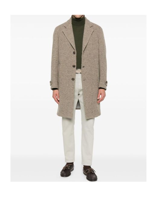 Eleventy Gray Single-Breasted Coat for men