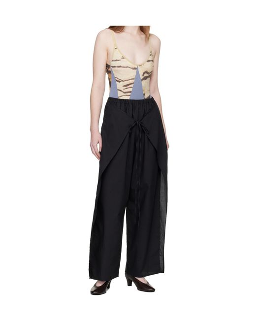 Baserange Black Tiger-Print Net Body