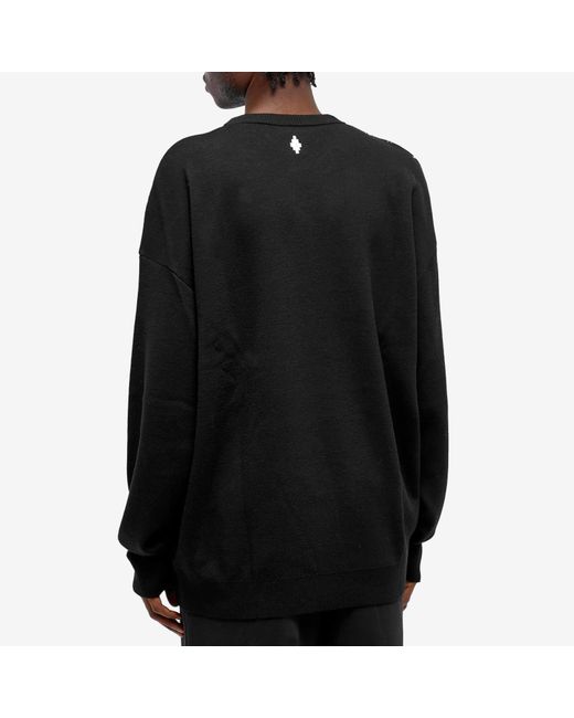 Marcelo Burlon Black County Of Milan Bandana-Printed Knitted Jumper for men
