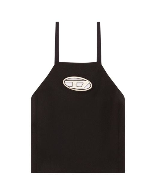 DIESEL Black T-Wilight Logo Plaque Top
