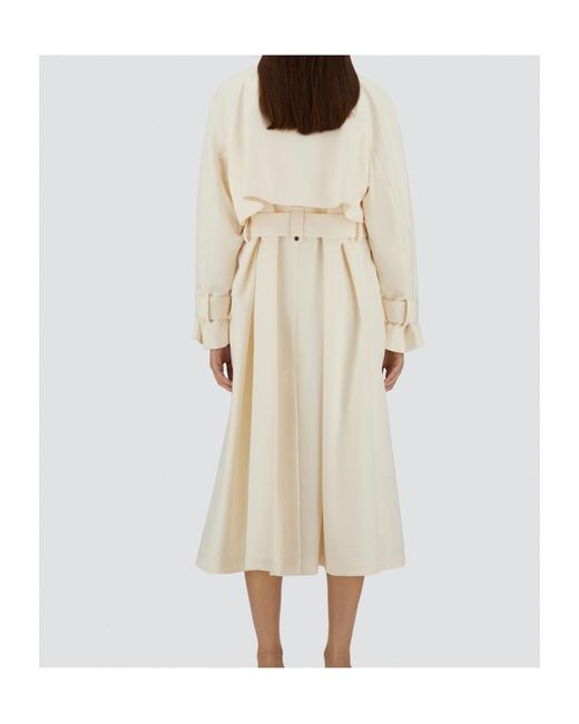 Herno White Long-Sleeved Belted Trench Coat
