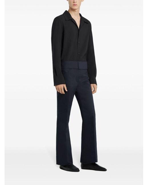 Courreges Black Camp Collar Shirt for men