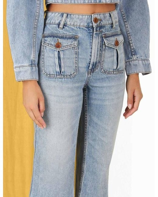 Zimmermann Blue Cropped Flared Jeans