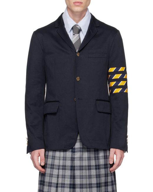 Thom Browne Black 4-Bar Striped Blazer for men