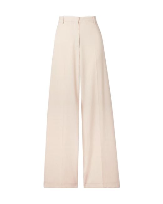 Nili Lotan White River Wool Wide-Leg Casual Pants