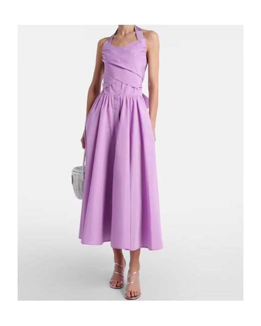 Patou Purple Pleated Midi Dress
